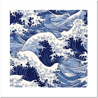 Ephemeral Crests: Hokusai Waves Reimagined Posters and Art